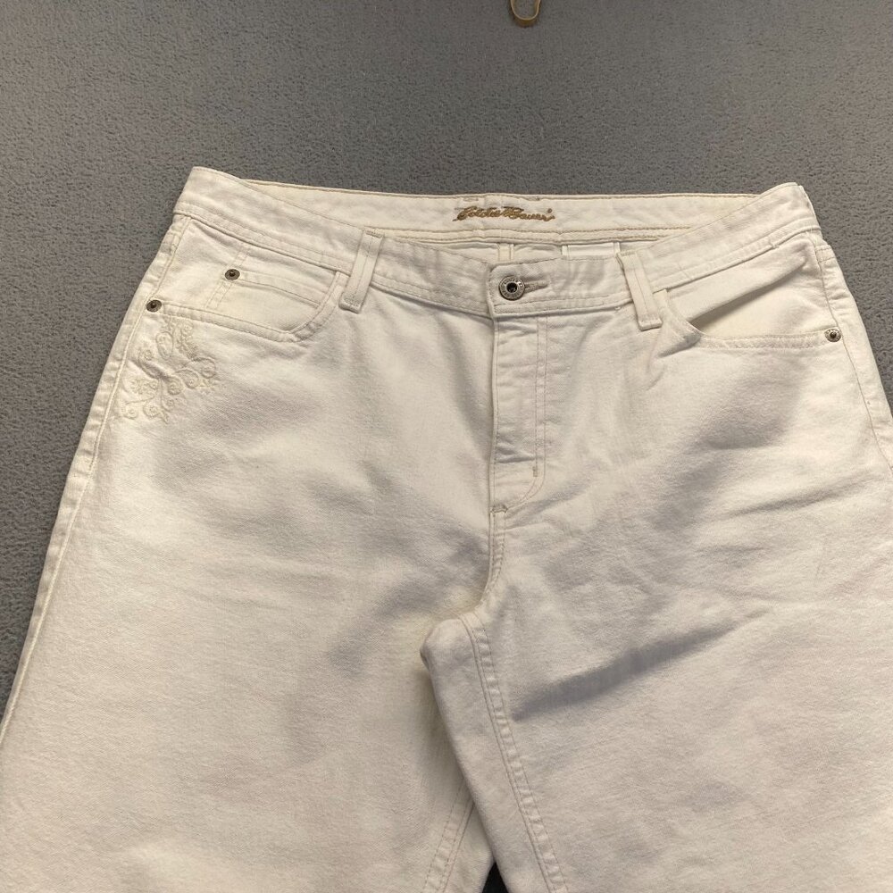 Eddie Bauer Classic Bootcut Jeans Women's White Size 12 Denim,Embroidery - Picture 11 of 12